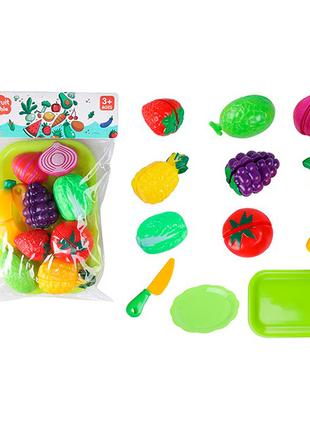 Продукты игрушечные на липучке, поднос, овощи/фрукты/ягоды 678