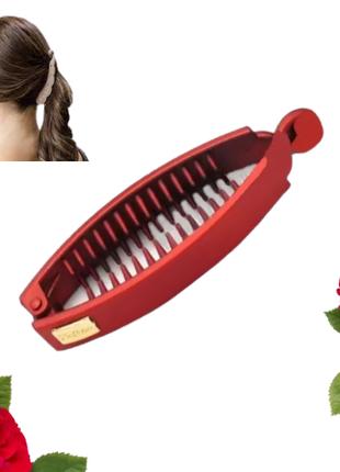 Шпилька банан для волосся Fashion 9.8 см червоний