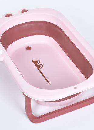 Ванночка силиконовая складная ME 1141 CROCO Pink розовый