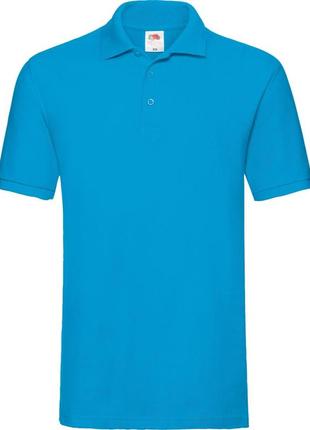 Теніска fruit of the loom premium polo бирюзовый 2xl