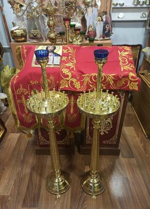 Латунний церковний свічник на 24 свічок конус труба