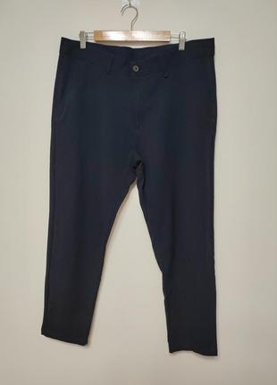 Брюки брюки мужские темно синие прямые зауженные zara, размер 2xl