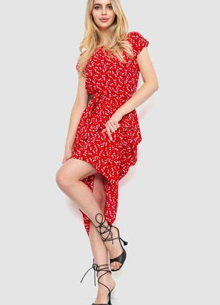 Платье с цветочным принтом, цвет красный, размер L, 214R055
