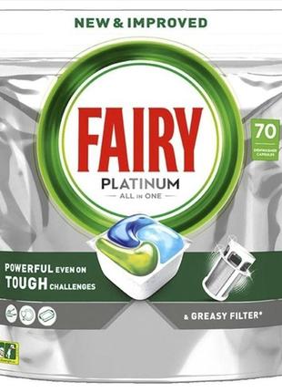 Капсулы для посудомоечных машин Fairy Platinum All in One 70 к...