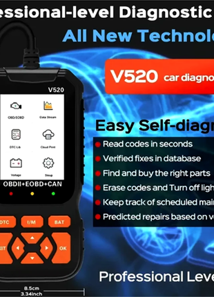 Автомобільний сканер OBD2 V520