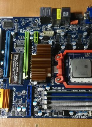 ASRock M3A790GXH/128M (sAM3, AMD 790GX)+Athlon II x2 240+кулер