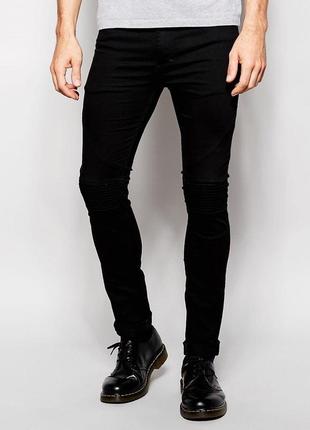 Мужские черные брендовые джинсы скинни inch, 29 pазмер.
