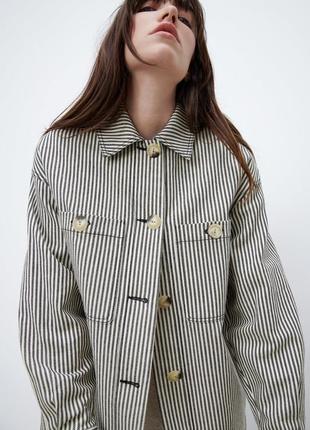Куртка рубашка в полоску полоску пиджак жакет zara
