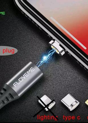 Магнітна зарядка магнітний кабель шнур провід micro USB type ...