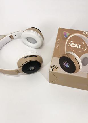 Навушники ST77 LED з котячими вушками, що світяться. Колір: золот