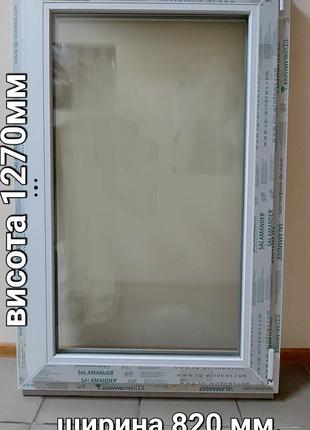 Готове металопластикове вікно Саламандер 820*1270 із стулкою