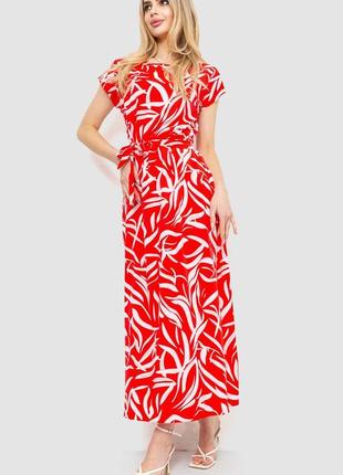 Сукня з принтом, колір червоно-білий, 214r055-5