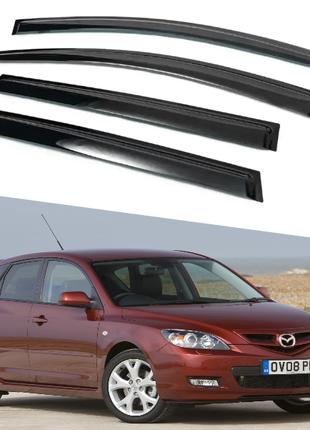 Дефлекторы окон, ветровики на Mazda 3 I хетчбек 2003-2009 (ско...