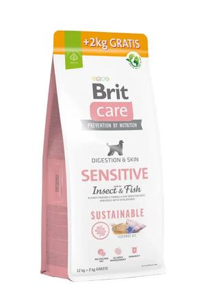 Корм для собак Brit Care Sensitive 12+2 кг - рыба и насекомые