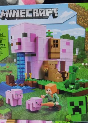 Конструктор 68003 майнкрафт Дом свинья Minecraft Pig House 490...