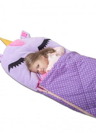 Детский спальный мешок-трансформер единорожек s - 120 х 60 см.