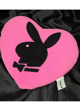 Декоративна подушка серце сердечко рожеве лого плейбой playboy