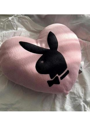 Декоративная подушка сердце сердечко розовое лого плейской pla...