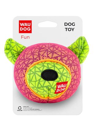 Игрушка для собак WAUDOG Fun, "Медведь", Ш 12 см, Д 11 см розовый