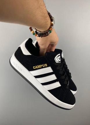 Женские кроссовки adidas campus black white