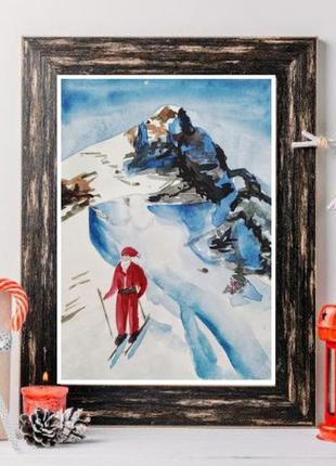 Картина "новогодний лыжник" можно обмен