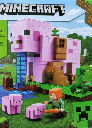 Конструктор Minecraft Pig House 490 деталей 68003 Майнкрафт Дім