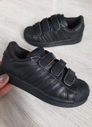 Кожаные кроссовки кросівки кеды на липучках  adidas superstar