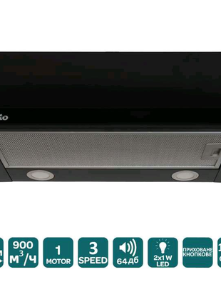Ventolux GARDA 60 BG (900) LED Кухонна витяжка скло фасад вытяжка