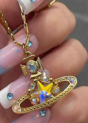 Ожерелье с подвеской vivienne westwood, золотого цвета, новинка