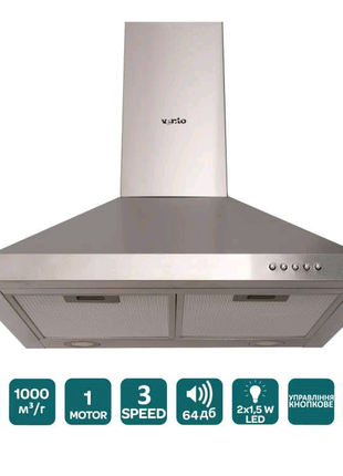Ventolux LAZIO 60 INOX (1000) LED купольна кухонна витяжка кухня