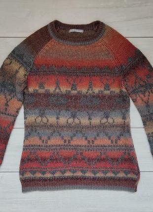 Теплый женский свитер с узором от известного бренда 12 р