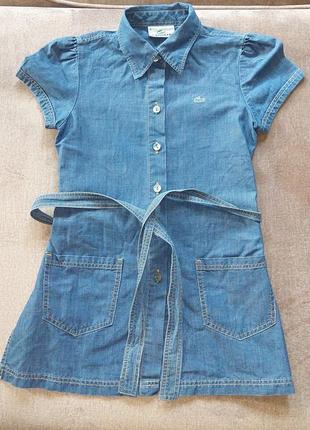 Гарне джинсове плаття на дівчинку 3 — 4 lacoste, 💯 оригінал, б...