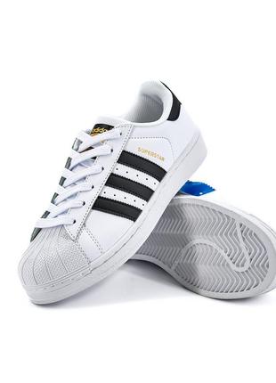 Adidas superstar white black