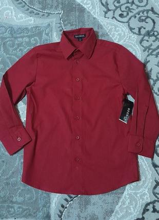 Стильная детская рубашка бордового цвета george made in vietna...