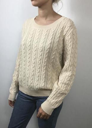 Красивый женский свитер, джемпер в косы размер л от h&m