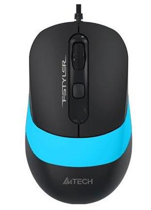 Мышь A4Tech Fstyler FM10 (Blue), USB, цвет черный+голубой