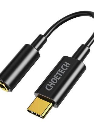 Адаптер Choetech AUX003-BK, Type-C – стерео-аудио 3.5 mm