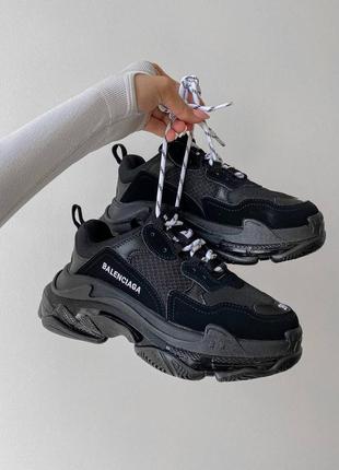 Balenciaga triple s clear sole  black