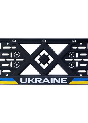 Рамка номерного знака пластиковая черная Ukraine (шелкотрафаре...