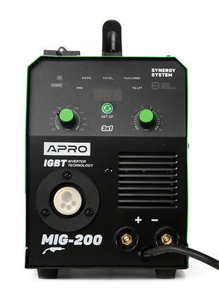 Сварочный полуавтомат инверторный APRO MIG-200, 20-200А, ел.5м...