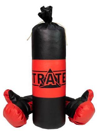Боксерський набір Груша та рукавички, 40 см (червоно-чорний)