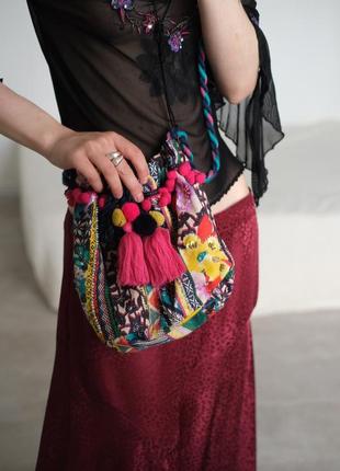 Разноцветная сумочка этно хиппи стиль