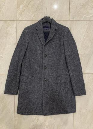 Вовняне пальто tommy hilfiger сіре чоловіче класичне базове ор...