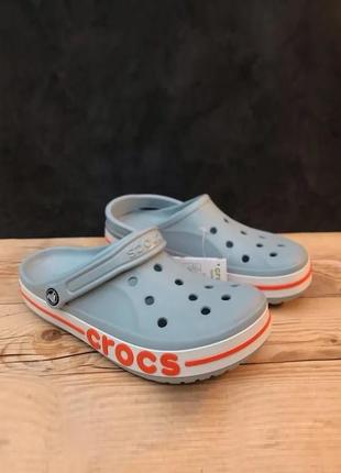 Крокс баябэнд серые с оранжевым crocs bayaband clog blue grey/...