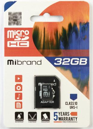 MicroSDHC (UHS-1) Mibrand 32Gb class 10 (adapter SD)