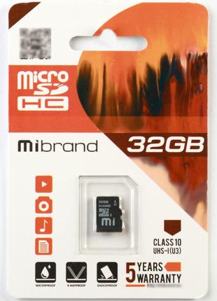 MicroSDHC (UHS-1 U3) Mibrand 32Gb class 10