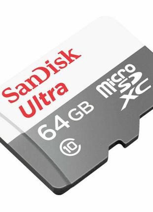 MicroSDXC (UHS-1) SanDisk Ultra 64Gb class 10 A1 (100Mb/s)