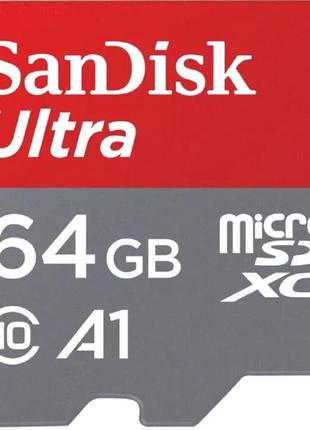MicroSDXC (UHS-1) SanDisk Ultra 64Gb class 10 A1 (140Mb/s) (ad...