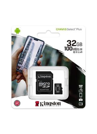 MicroSDHC (UHS-1) Kingston Canvas Select Plus 32Gb class 10 А1...