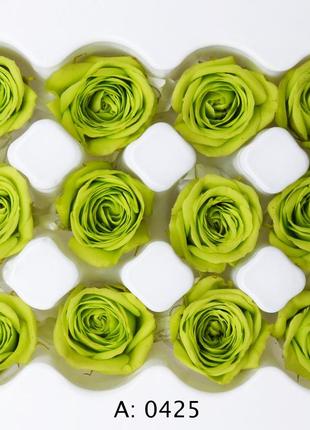 Роза зеленая мини ø2-3 см pistache, 12 шт/упаковка